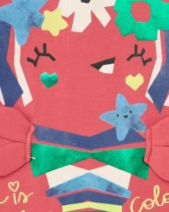 Robe rose pour fille avec crabe et détails marins