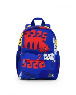 Sac à dos bleu pour garçon avec imprimé et bretelles ajustables