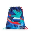 Sac à dos bleu pour garçon avec imprimé de crocodile surfeur