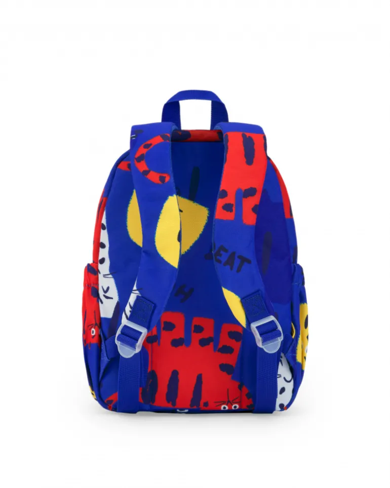 Sac à dos bleu pour garçon avec imprimé et bretelles ajustables