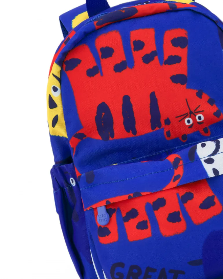 Sac à dos bleu pour garçon avec imprimé et bretelles ajustables