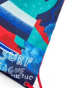 Sac à dos bleu pour garçon avec imprimé de crocodile surfeur