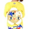 Sac à dos doré pour fille avec bretelles jaunes