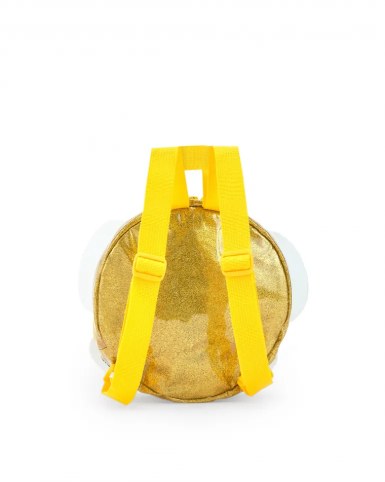 Sac à dos doré pour fille avec bretelles jaunes