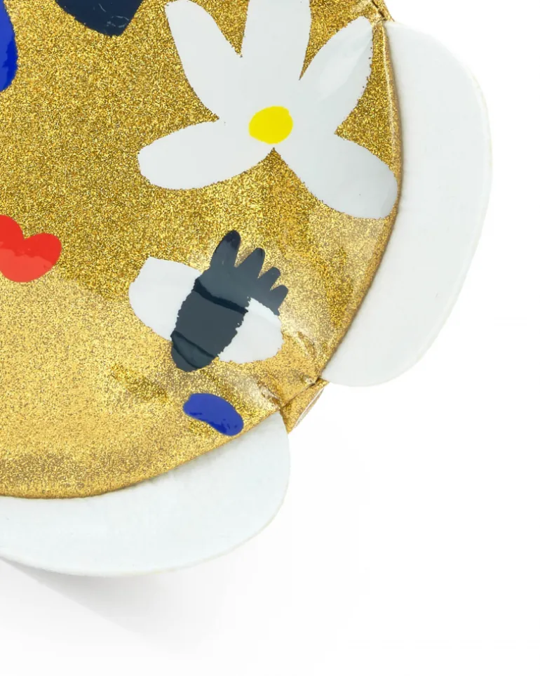 Sac à dos doré pour fille avec bretelles jaunes