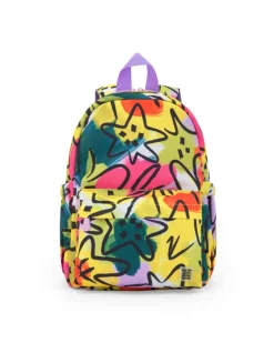 Sac à dos multicolore pour fille avec bretelles lilas ajustables