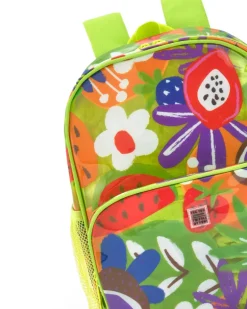 Sac à dos multicolore pour fille avec imprimé tropical