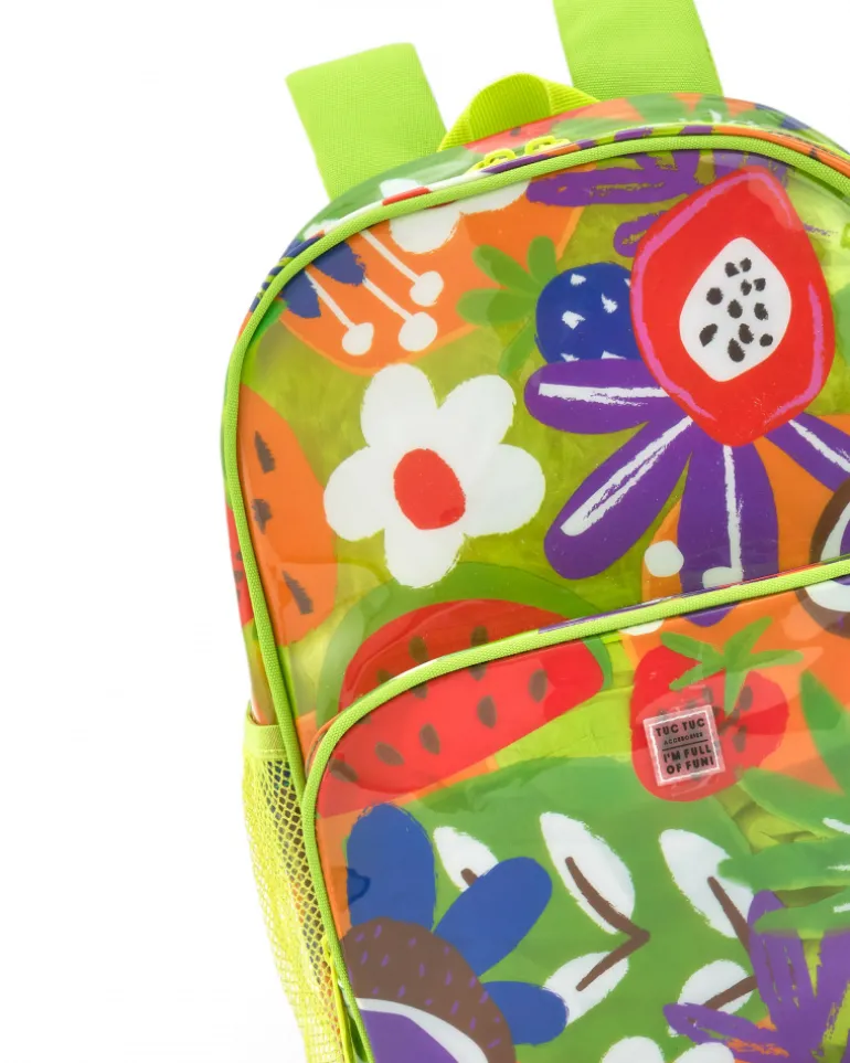 Sac à dos multicolore pour fille avec imprimé tropical