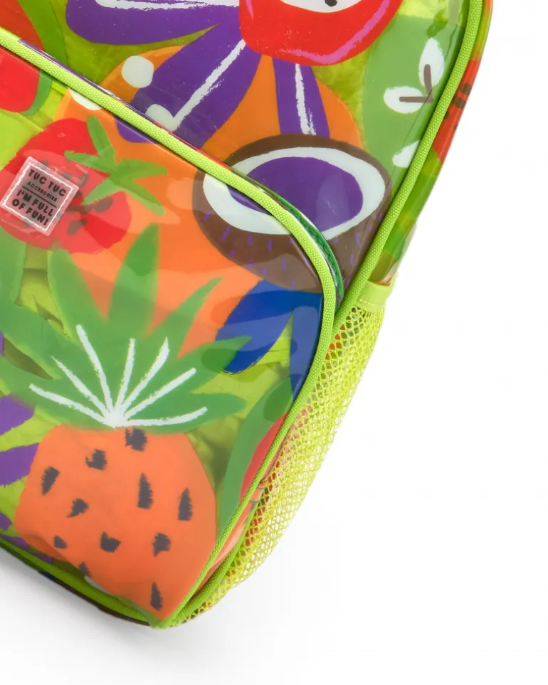 Sac à dos multicolore pour fille avec imprimé tropical