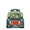 Sac à dos pour garçon avec design de voiture et singes en vert, orange et noir