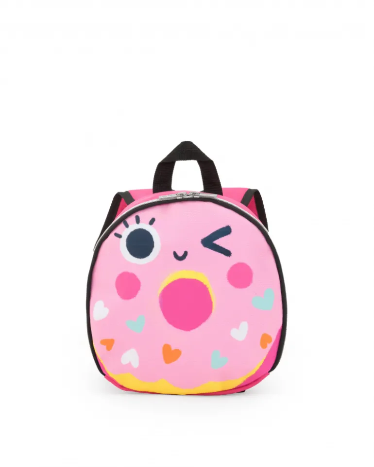 Sac à dos rose pour fille avec donut et cœurs