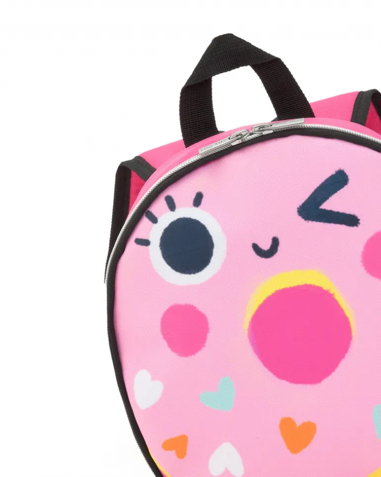 Sac à dos rose pour fille avec donut et cœurs