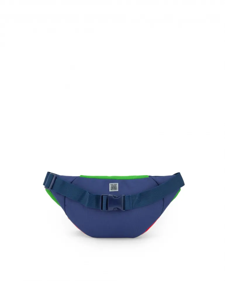 Sac banane bleu marine pour garçon avec détails verts et rouges