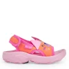 Sandalias para niña en rosa y naranja con diseño de animal