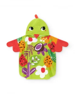 Serviette-poncho pour fille avec imprimé fruité et capuche avec oreilles