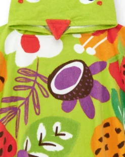 Serviette-poncho pour fille avec imprimé fruité et capuche avec oreilles