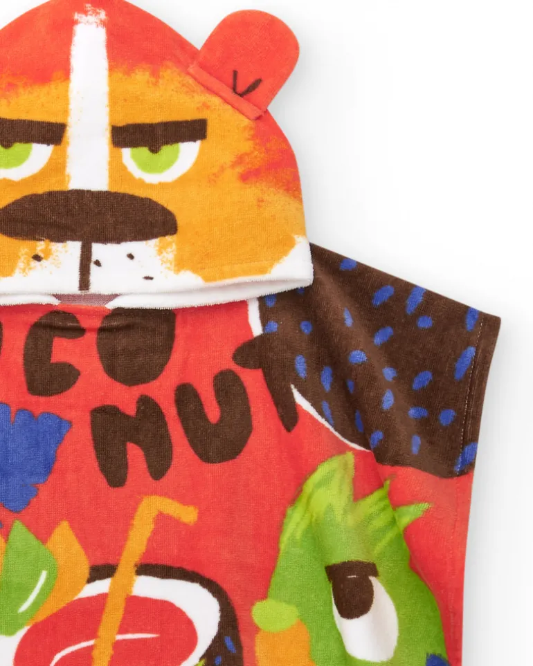 Serviette-poncho pour garçon avec capuche d'animal