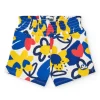 Short blanc pour fille avec fleurs et taille élastique
