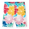 Short cycliste rouge pour fille avec imprimé floral
