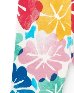 Short cycliste rouge pour fille avec imprimé floral