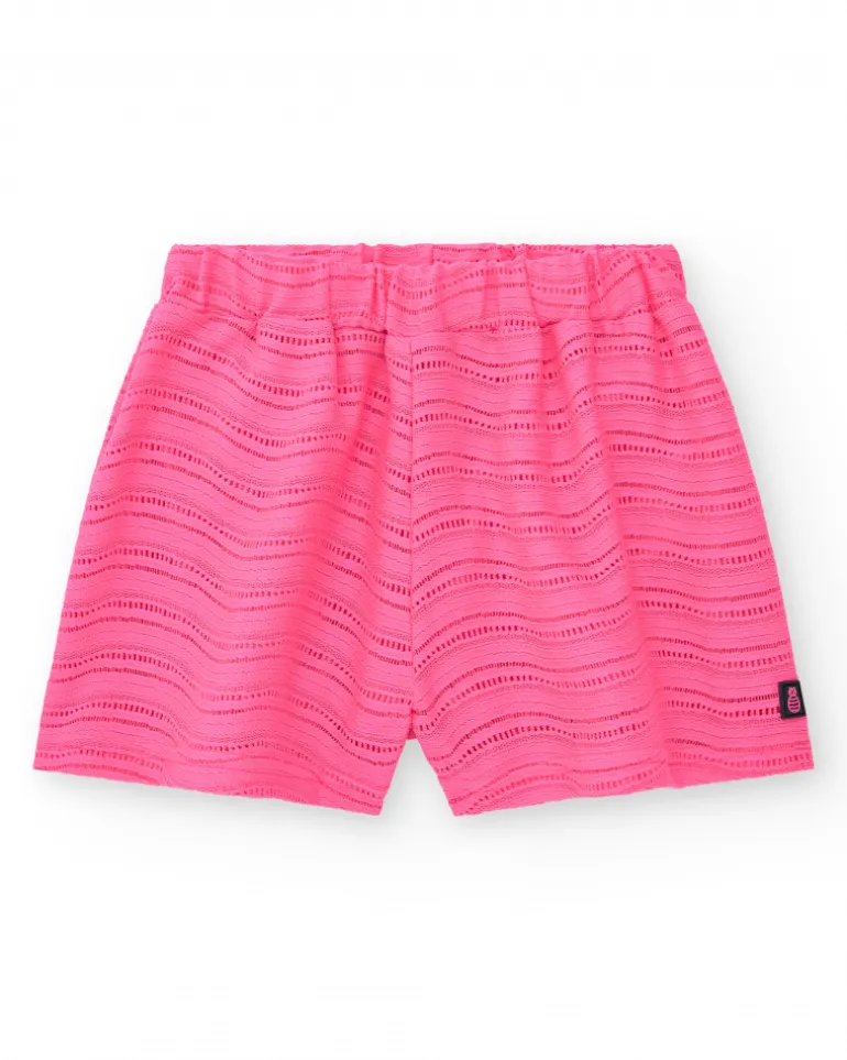 Short para niña multicolor con estampado tropical y cintura elástica