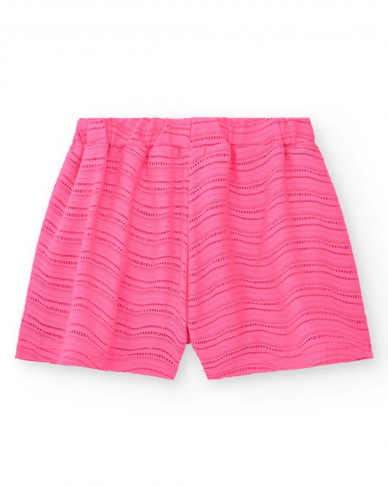 Short para niña multicolor con estampado tropical y cintura elástica