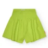 Short pour fille en jaune avec taille élastique.