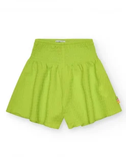 Short pour fille en jaune avec taille élastique.
