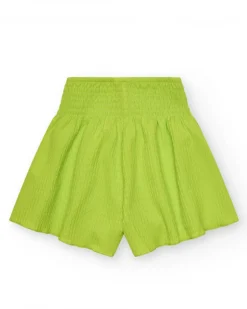 Short pour fille en jaune avec taille élastique.