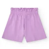 Short pour fille en lilas avec taille élastique.