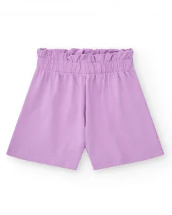 Short pour fille en lilas avec taille élastique.