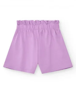 Short pour fille en lilas avec taille élastique.