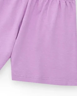 Short pour fille en lilas avec taille élastique.