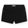 Short pour fille en noir avec taille élastique et poches.
