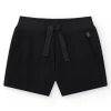 Short pour fille en noir avec taille élastique et poches.