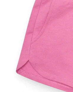 Short pour fille en rose fuchsia avec taille élastique et poches.