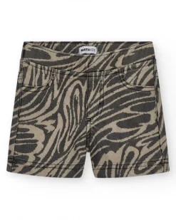 Short pour fille en vert avec poches et taille élastique.
