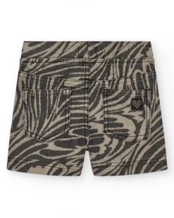 Short pour fille en vert avec poches et taille élastique.