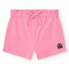 Short rose pour fille avec taille élastique