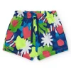 Short vert pour fille avec imprimé floral et taille ajustable