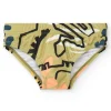 Slip de bain kaki pour garçon avec imprimé de dinosaures