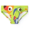 Slip de bain vert pour garçon avec perroquets et imprimé tropical