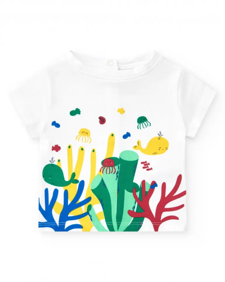 Survêtement en polaire pour garçon de trois pièces avec veste rouge, t-shirt blanc et pantalon rouge