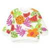 Sweat blanc pour fille avec imprimé tropical