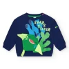Sweat bleu marine pour garçon avec nageoires 3D