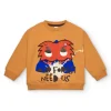 Sweat garçon moutarde imprimé super-héros et message collection Super Natural