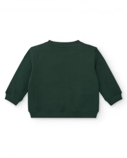 Sweat garçon vert avec motif jeu vidéo "TUC TUC WINS" collection Cyber Dino