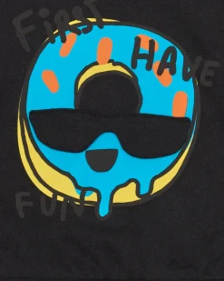 Sweat noir pour garçon avec skate et phrases