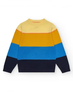 Sweat pour garçon en blocs de couleur avec col rond.