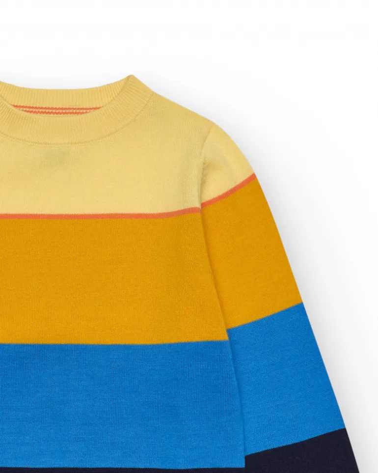 Sweat pour garçon en blocs de couleur avec col rond.